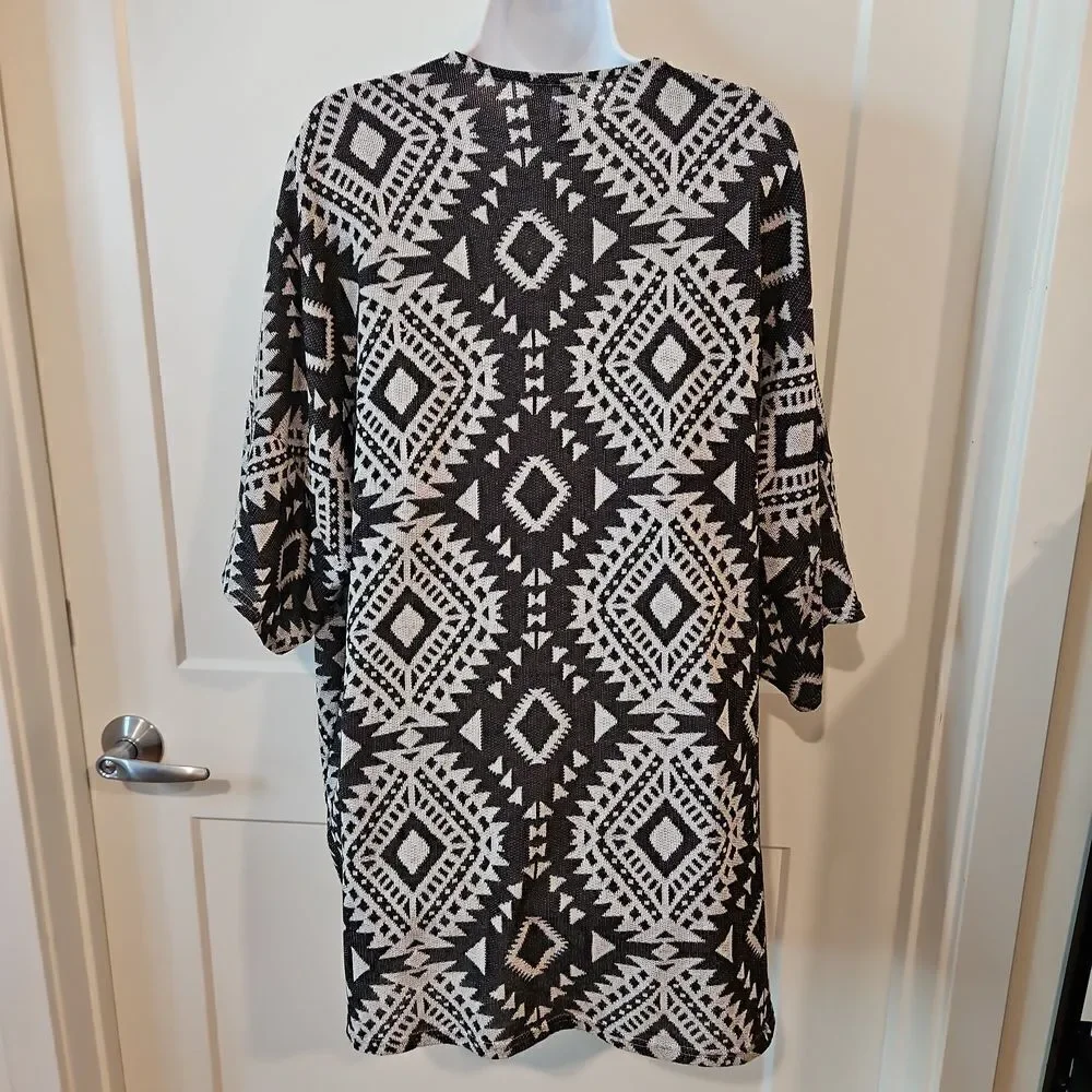 Divided Open Front Cardigan sz M oversized - Picture 5 of 6